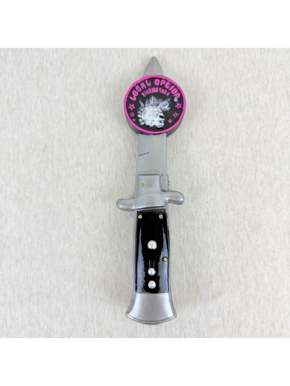 Local Option Bierwerker Knife Style Beer Tap Handle Chicago Breweriana 10”